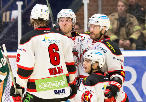Malmö Redhawks spelare jublar