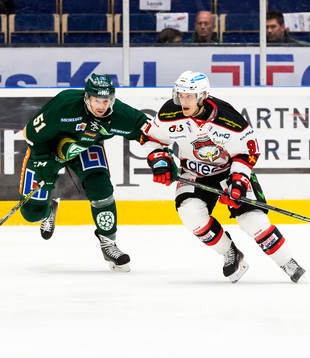 Färjestads Rickard Wallin och Malmö Redhawks  Björn