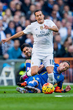 Getafes Lafita och Álvaro Vásquez och Real Madrids Lucas
