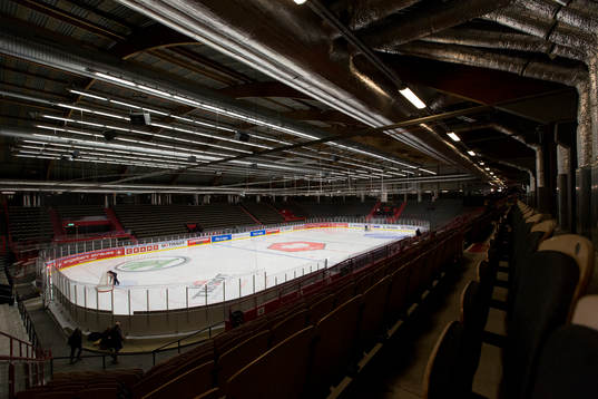 Frölundaborg interiört innan ishockeymatchen i CHL mellan