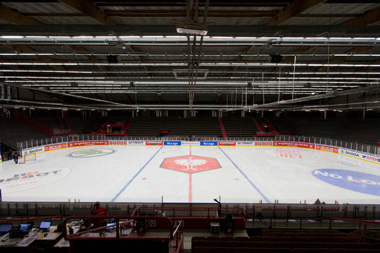Frölundaborg interiört innan ishockeymatchen i CHL mellan