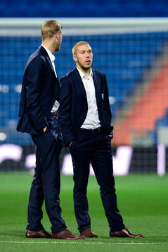 Malmö FFs målvakt Fredrik Andersson och Anton Tinnerholm