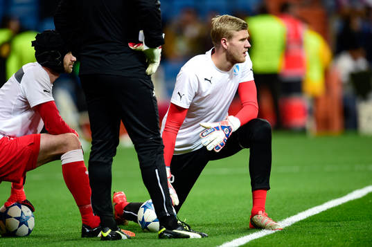 Malmö FFs målvakt Fredrik Andersson innan fotbollsmatchen