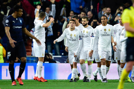 Real Madrids spelare jublar