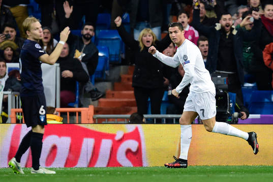 Real Madrids Cristiano Ronaldo jublar