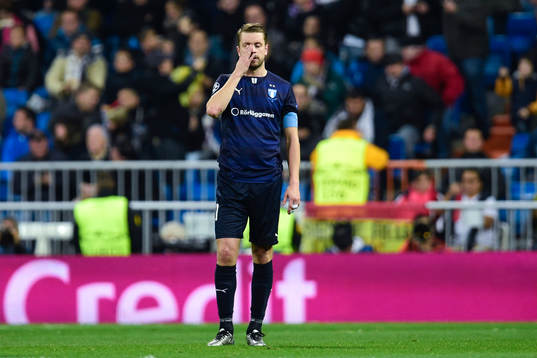 Malmö FFs Kari Arnarson deppar