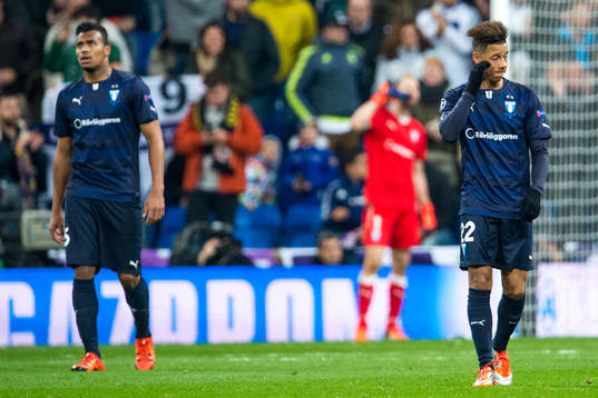 Malmö FFs Luis Felipe Carvalho da Silva och Tobias Sana