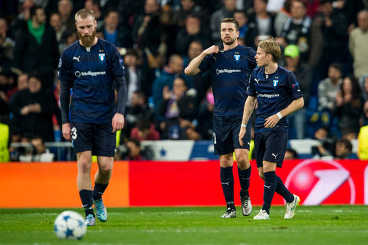 Malmö FFs Jo Inge Berget, Kari Arnarson och Oscar Lewicki
