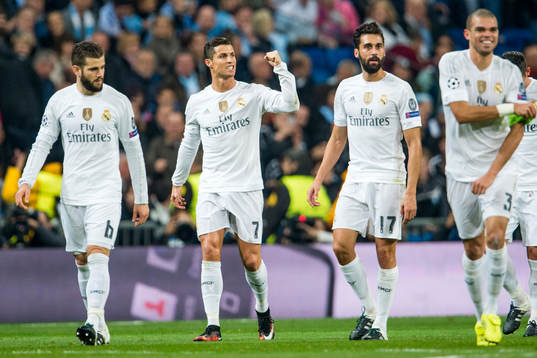Real Madrids Nacho Monreal, Cristiano Ronaldo, Alvaro