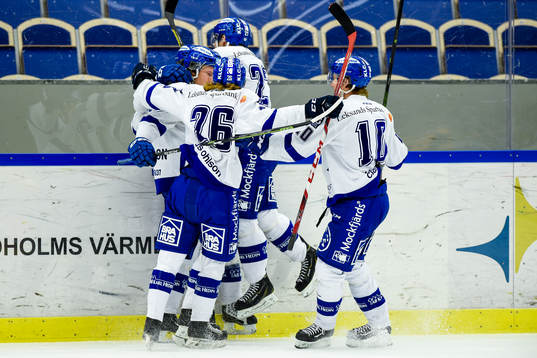 Leksands spelare jublar