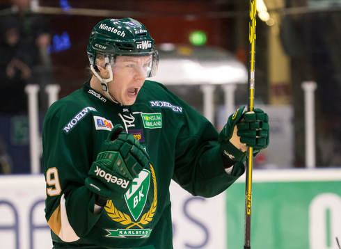 Färjestads Victor Ejdsell jublar