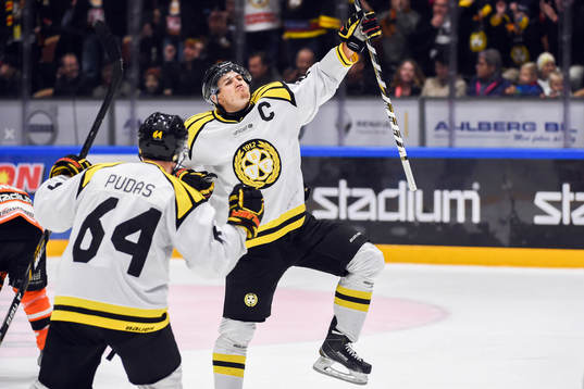 Brynäs Anton Rödin jublar