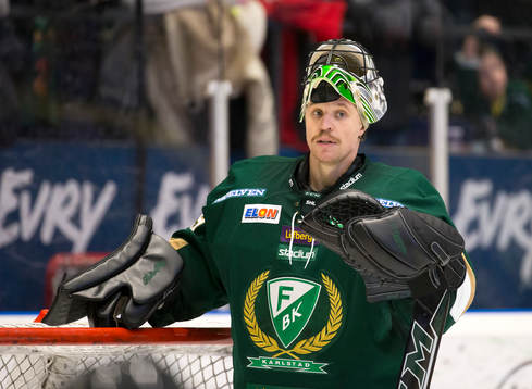 Färjestads målvakt Justin Pogge