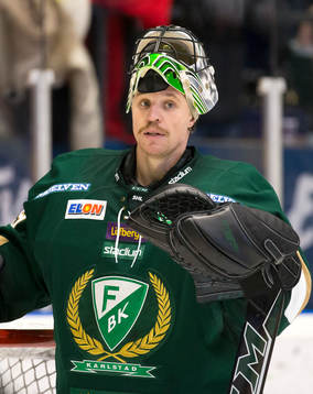 Färjestads målvakt Justin Pogge