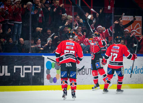 Örebros Joel Mustonen gör 1-0 och jublar