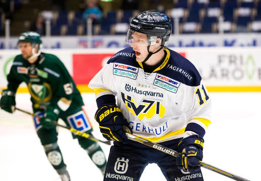 s Simon Önerud  oroar framför Färjestads målvakt Lars
