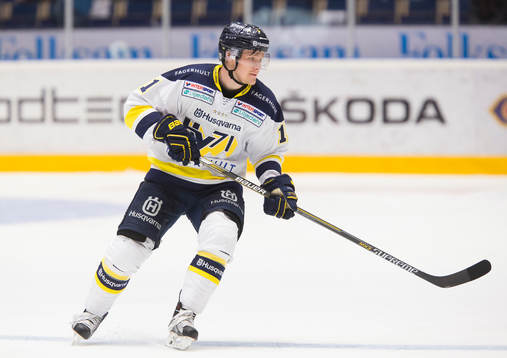 s Simon Önerud  oroar framför Färjestads målvakt Lars