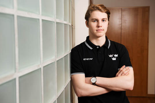 Sebastian Aho, spelare i Sveriges juniorlandslag i ishockey