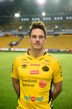 Nyförvärvet Jörgen Horn poserar på Borås arena