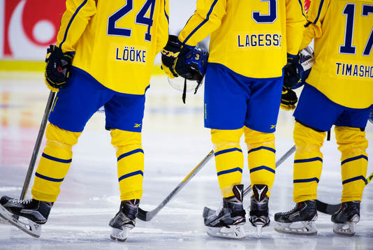 Sveriges Jens Lööke, William Lagesson och Dmytro Timashov