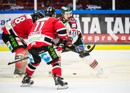 Malmö Redhawks Peter Mueller och Joey Tenute mot