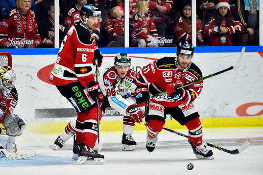Malmö Redhawks Stefan Warg och Joey Tenute och Frölundas