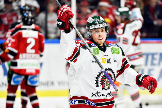 Frölundas Lukas Bengtsson jublar
