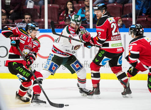 Malmö Redhawks Mattias Persson, Jeremias Augustin och Eric