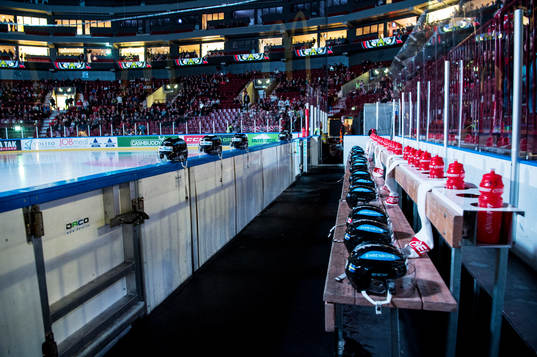 Malmö Redhawks bås innan ishockeymatchen i SHL mellan
