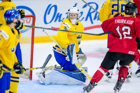 Sveriges målvakt Linus Söderström deppar