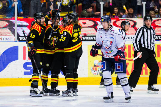 Brynäs Anssi Salmela, Anton Rödin och Lucas Carlsson