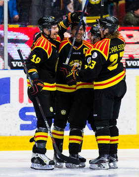 Brynäs Anssi Salmela, Anton Rödin och Lucas Carlsson