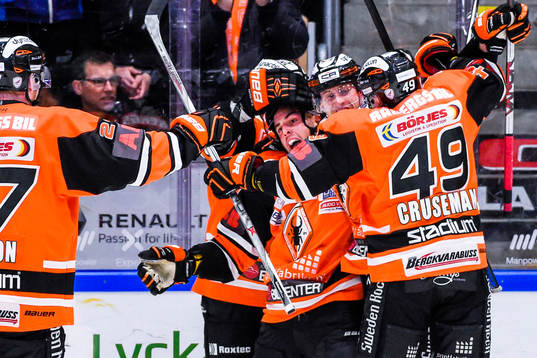 Karlskronas spelare jublar