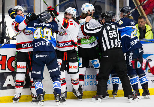 Malmö Redhawks T.J. Galiardi, Peter Mueller och Stefan