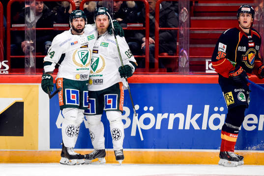 Färjestads Antti Tyrvainen och Milan Gulas