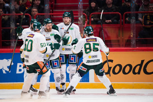 Färjestads spelare jublar