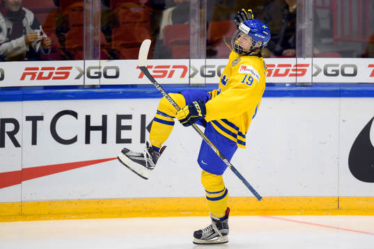 Sveriges Alexander Nylander jublar