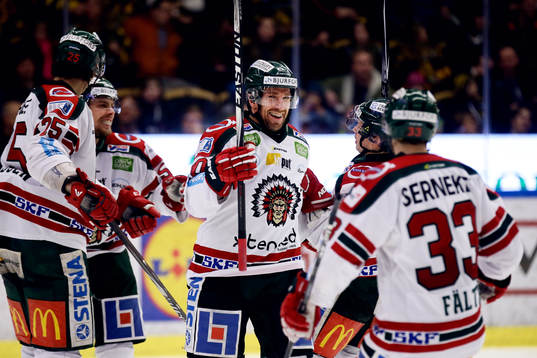 Frölundas Joel Lundqvist jublar