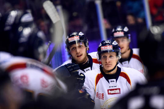 Djurgårdens Emil Lundberg och Marcus Sörensen  jublar