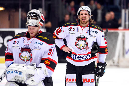 Malmö Redhawks målvakt Jonas Gunnarsson och Andreas