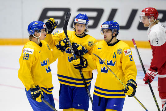 Sveriges Adrian Kempe, Oskar Lindblom  och Axel Holmström