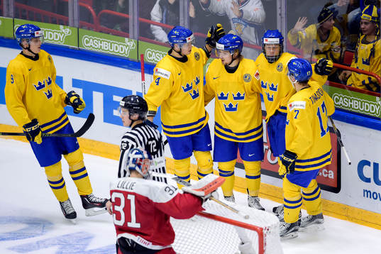 Sveriges Gabriel Carlsson, Jacob Larsson, Rasmus Asplund,