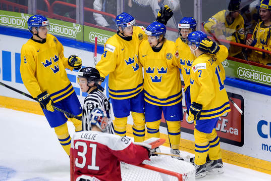 Sveriges Gabriel Carlsson, Jacob Larsson, Rasmus Asplund,