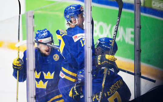 Sveriges Rasmus Asplund, Dmytro Timashov, Marcus Pettersson