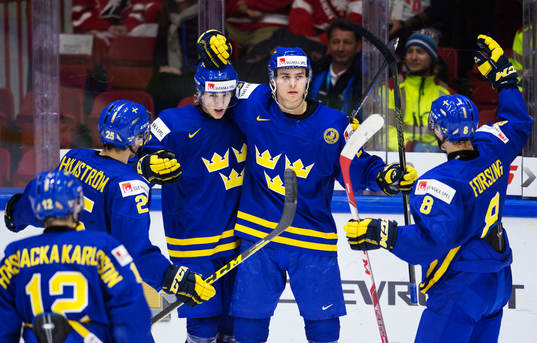 Sveriges Jakob Forsbacka-Karlsson, Axel Holmström, Oskar