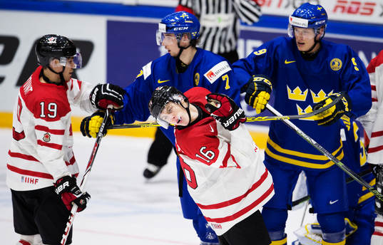 Kanadas Brayden Point och Mitch Marner och Sveriges Marcus