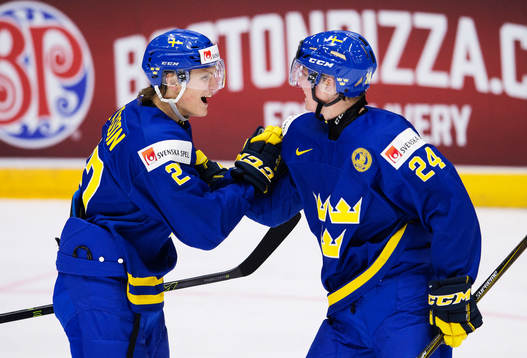 Sveriges Anton Karlsson och Jens Lööke jublar