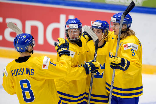 Sveriges Gustav Forsling, Alexander Nylander, Dmytro