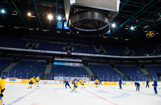Sveriges lag tränar i Hartwall Arena