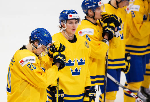 Sveriges Joel Eriksson Ek deppar med lagkamrater